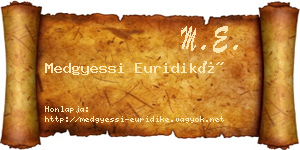 Medgyessi Euridiké névjegykártya